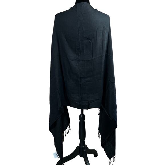 Susan G Komen Breast Cancer Black Scarf Pink Rhinestone Ribbon L 70" X W 28.5" - Picture 4 of 15